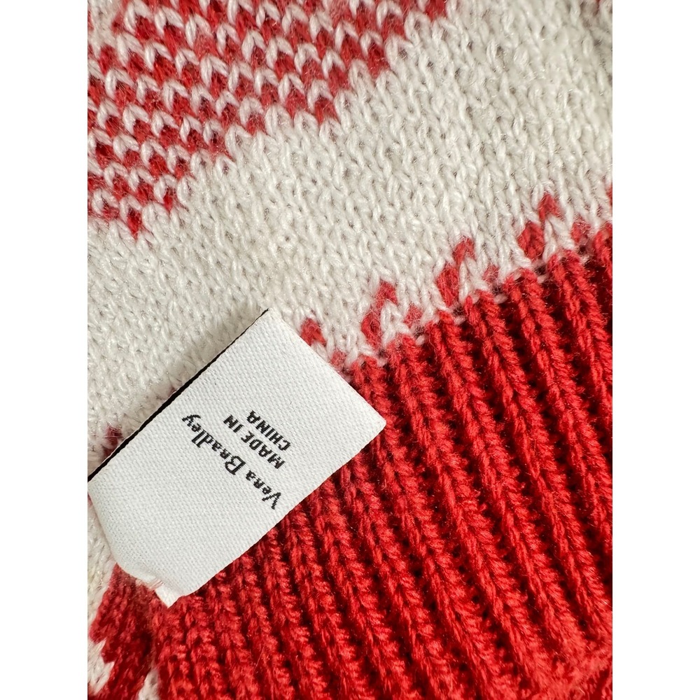 Vera Bradley Red White Bear Snowflake Knit Scarf Holiday Winter - Picture 4 of 4